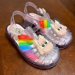 Mini Melissa unicorn sandal size 10